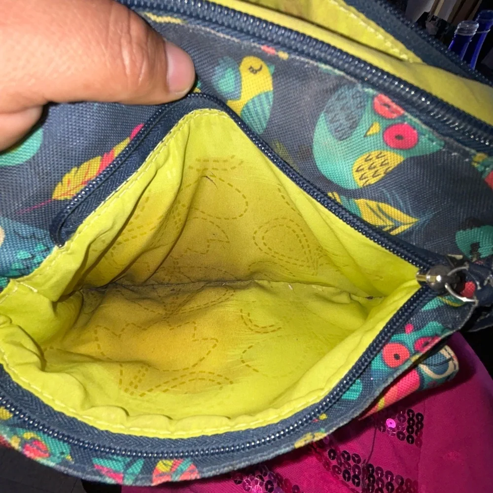 Lesportsac Black Bag with Colorful Bird Print